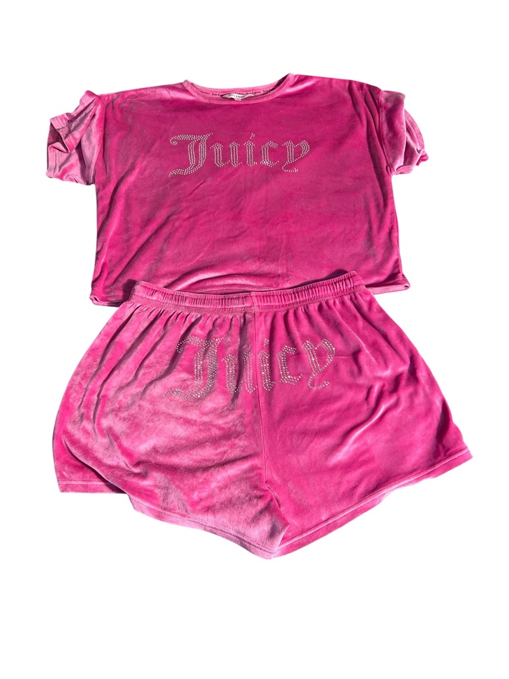 Juicy Couture Velour Rhinestone Pajama Set Pink L